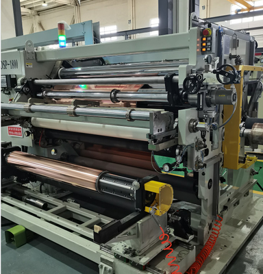 Min. 10 mm Schrottkante Breite Weiße Schneidmaschine Rewinder Substrat PET+Cu OPP+Cu